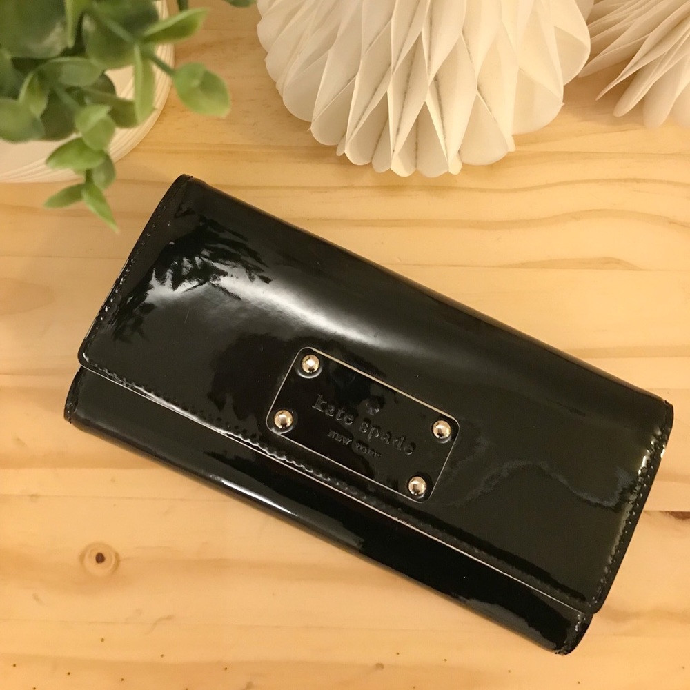 Kate Spade black patent wallet